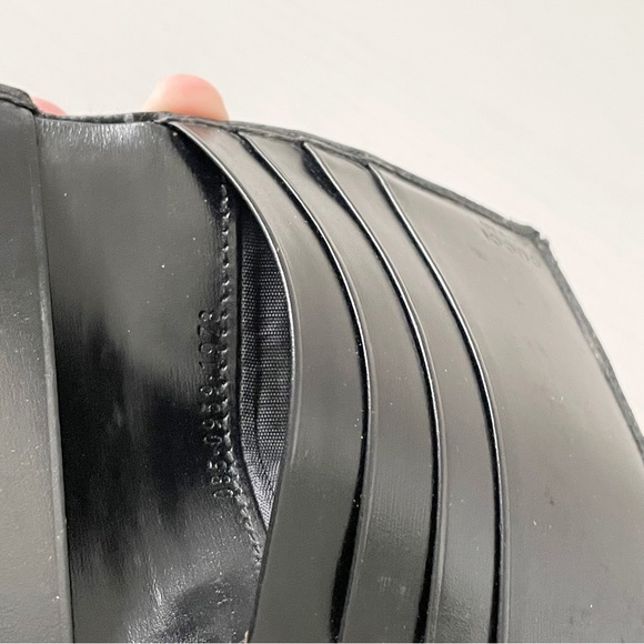 Gucci black monogram embossed suede leather wallet - Picture 10 of 11